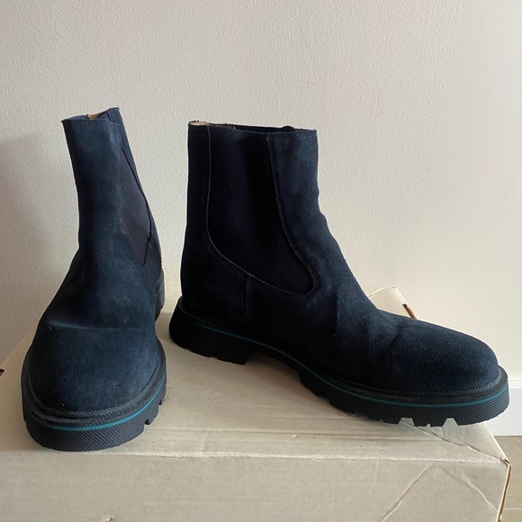 BOSS navy suede Chelsea boots, size 44 - Picture 1 of 8